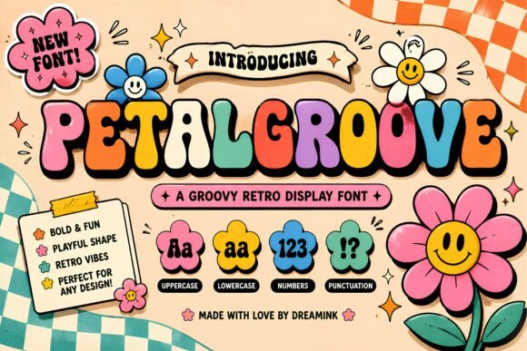 Petal Groove: A Retro Font with a Modern Playful Vibe