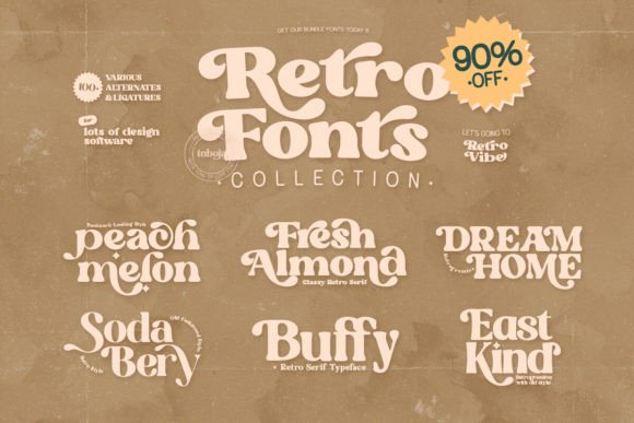 Retro Fonts Collection: A Bundle for Timeless Branding