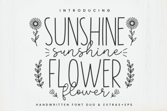 Sunshine Flower: A Chic Font Duo for Creative Projects
